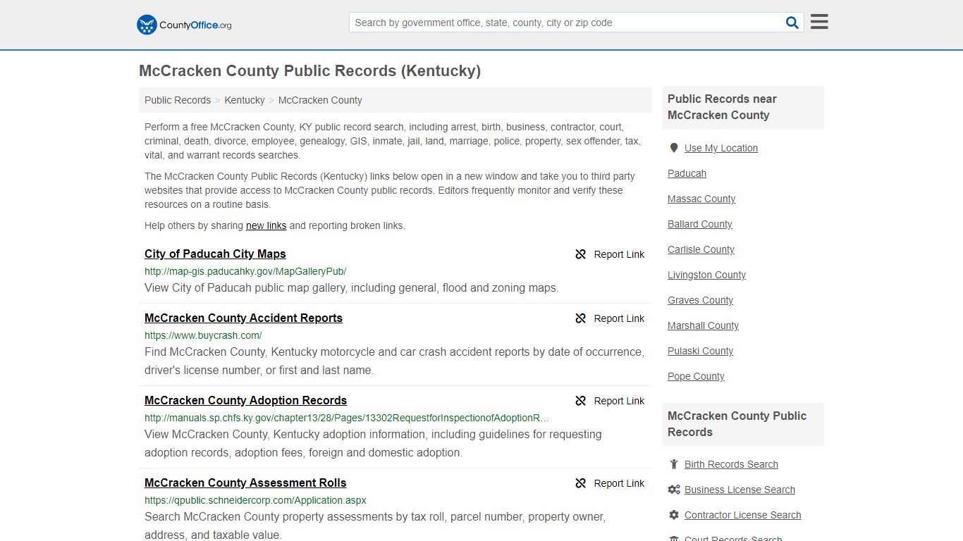 McCracken County Public Records (Kentucky) - County Office